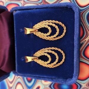 Goldtone Triple Rope Earrings